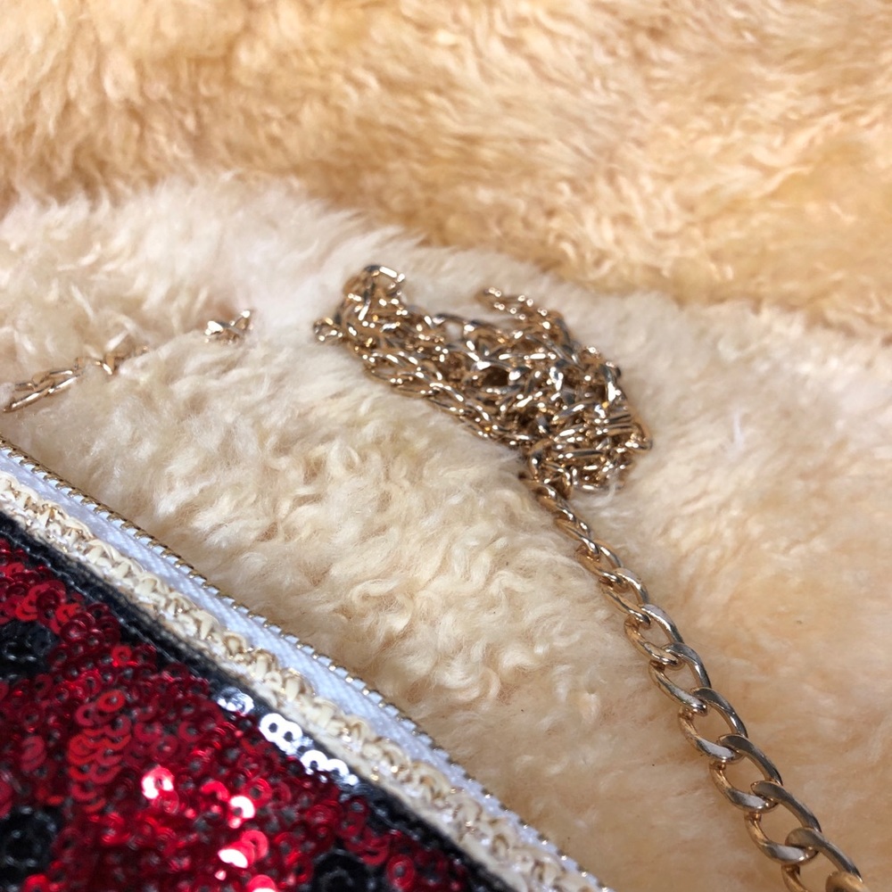 Bam Forever Watermelon/Sequins Straw Clutch Purse - Picture 4 of 14